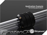 Bitspower Enhanced Dual Multi-Link Adapter - 12mm OD Rigid Tube - Carbon Black (BP-CBEDML) - Digital Outpost LLC