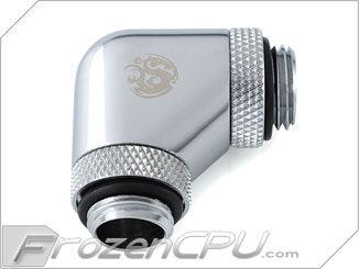 Bitspower G1/4 Thread 90-Degree Male to Male Rotary Fitting Adapter - Silver (BP-90DRG14) - Digital Outpost LLC
