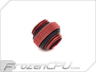 Bitspower Mini Dual G1/4" Male / Male Low Profile Fitting - Deep Blood Red (BP-DBRWP-C42) - Digital Outpost LLC