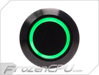 Green Illuminated Vandal Resistant "Momentary" Switch - 22mm - Black Housing - Ring Illum - Digital Outpost LLC