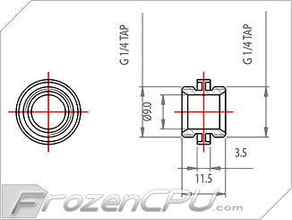 Koolance Nozzle Coupling Adapter - Male-Male - Black (ADT-XMM-BK) - Digital Outpost LLC