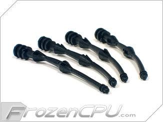 Lamptron Rubber Anti-Vibration Screw 4-Pack for Closed Chassis Fans - Black - Digital Outpost LLC