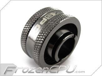 XSPC G1/4" Thread 1/2" ID x 3/4" OD Low Profile Compression Fitting - Black Chrome V2 - Digital Outpost LLC